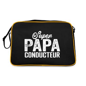 Super Papa Conducteur - Cadeau D'anniversaire - Sac Retro - noir/or - Dos