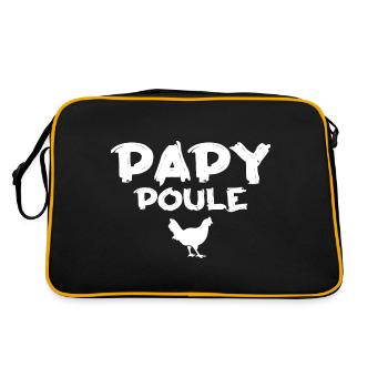Papy Poule - Cadeau Humour Papy - Sac Retro - noir/or - Dos