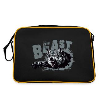 Loup bête - Sac Retro - noir/or - Dos