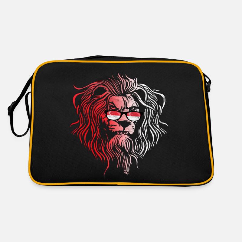 Singapur - Retro Tasche - Schwarz/Gold