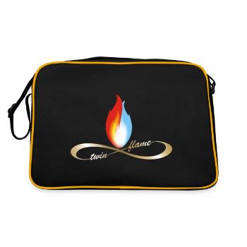 Twin Flame Infinity - Retro Tasche - Schwarz/Gold - Hinten