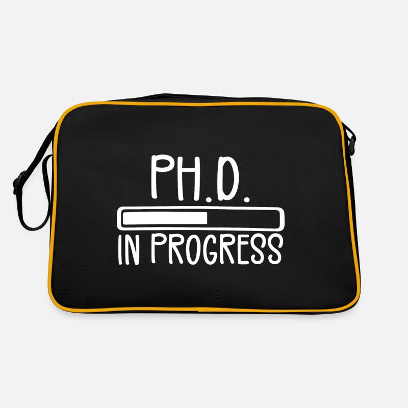 Ph.D. In Progress, PhD Doctorate Graduate Degree Retro Bag