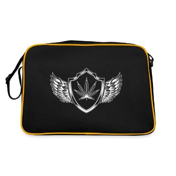 Feuille de chanvre Crest Cannabis - Sac Retro - noir/or - Dos