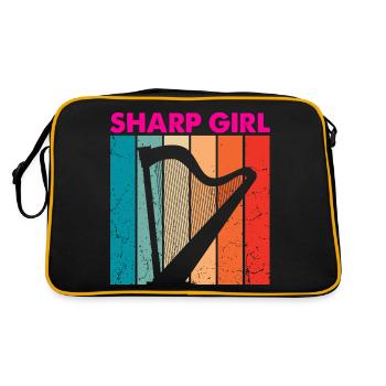 Conception de harpe pour harpiste et joueur de harpe - Sac Retro - noir/or - Dos