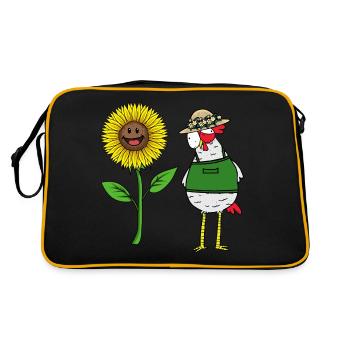 Gardener Chicken Hen Sunflower Horticulture Nursery - Retro Bag - black/gold - Back
