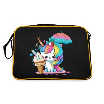 Einhorn-Feenstaub - Lassen Sie sich verzaubern - Retro Tasche - Schwarz/Gold - Hinten