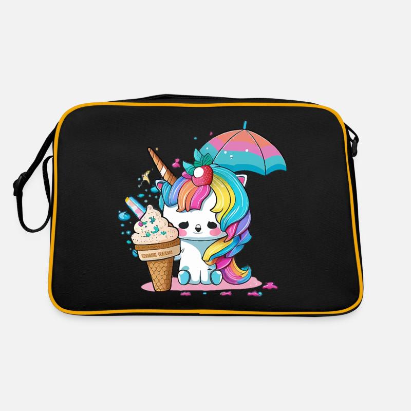 Einhorn-Feenstaub - Lassen Sie sich verzaubern - Retro Tasche - Schwarz/Gold