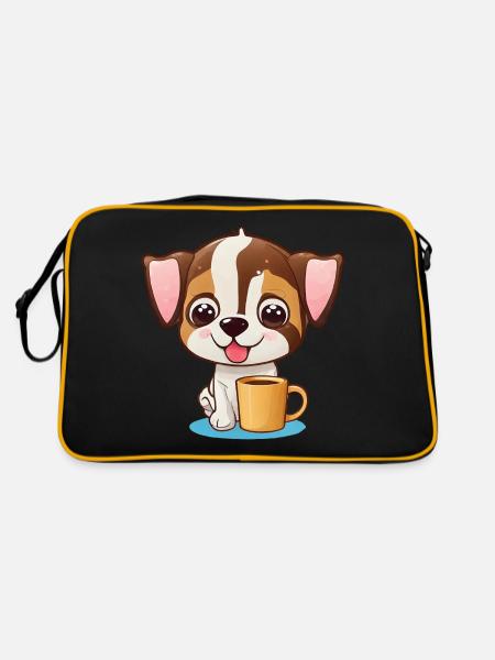 A must for every dog lover: happiness with a dog - Retro Bag - black/gold - Back