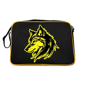 Wolf Silhouette - Retro Bag - black/gold - Back