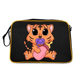 Motif de bébé tigre - Sac Retro - noir/or - Dos