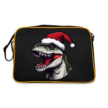 T-Rex Dinosaur Christmas Animal Portrait Xmas - Retro Bag - black/gold - Back