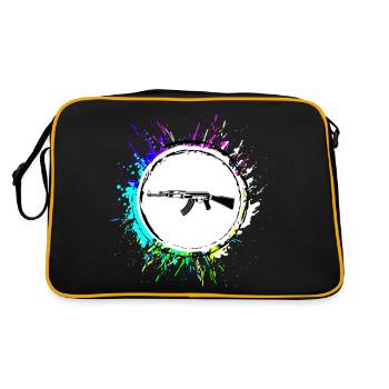 Rifle icon symbol - Retro Bag - black/gold - Back