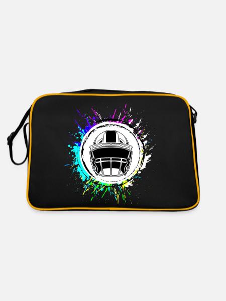 Casque de football - Sac Retro - noir/or - Dos