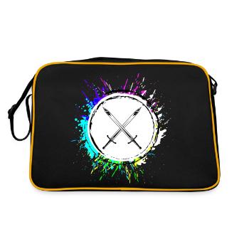 Sword Icon Symbol - Retro Bag - black/gold - Back