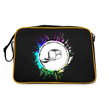 Brot Backen Bäcker - Retro Tasche - Schwarz/Gold - Hinten