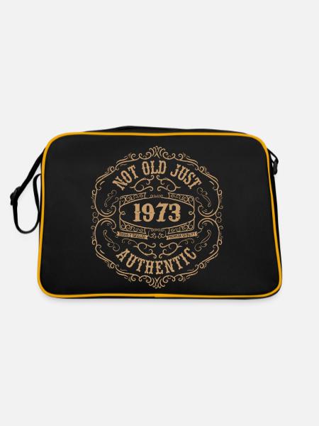 1973 Classic 1973 Retro 1973 Geburtstagsgeschenk - Retro Tasche - Schwarz/Gold - Hinten