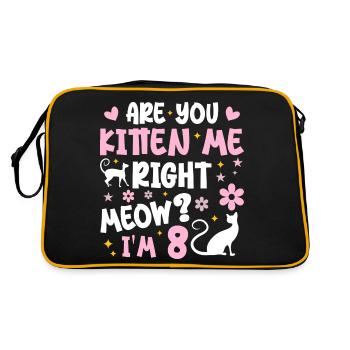 I'm 8 years old | 8 Year Anniversary Gift Meow Gift - Retro Bag - black/gold - Back
