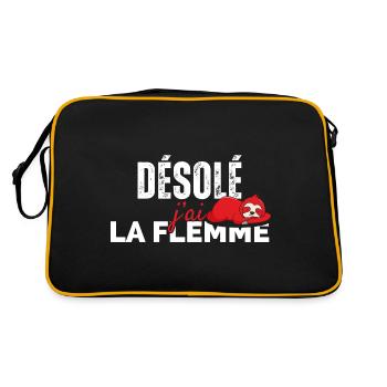 Désolé j'ai La Flemme - Sac Retro - noir/or - Dos