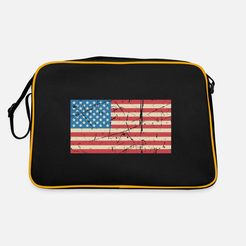 Drapeau vintage des États-Unis - Sac Retro - noir/or