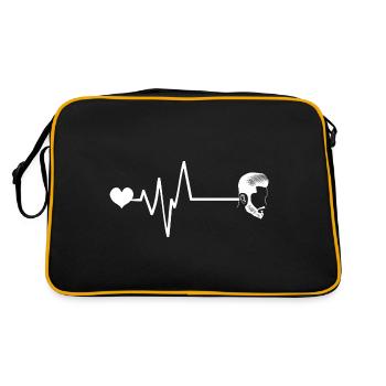 Fresh Haircut Hairdresser Pulse Heart Love - Retro Bag - black/gold - Back