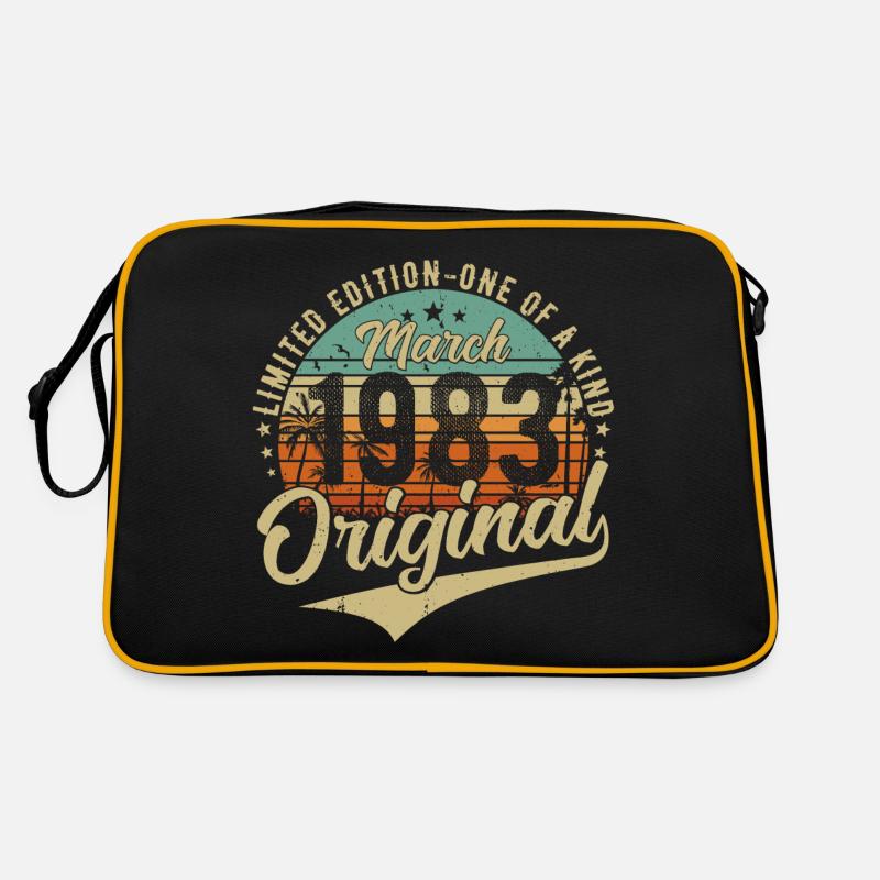 Mars 1983 Anniversaire du millésime original - Sac Retro - noir/or