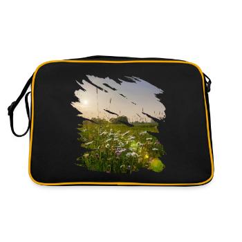 Picturesque flower meadow in the sun's rays - Retro Bag - black/gold - Back