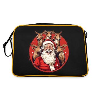 Chanter le Père Noël avec des rennes - Sac Retro - noir/or - Dos