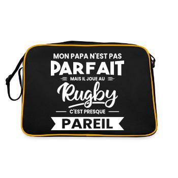 Mon Papa N'est Pas Parfait - Rugby - Sac Retro - noir/or - Dos