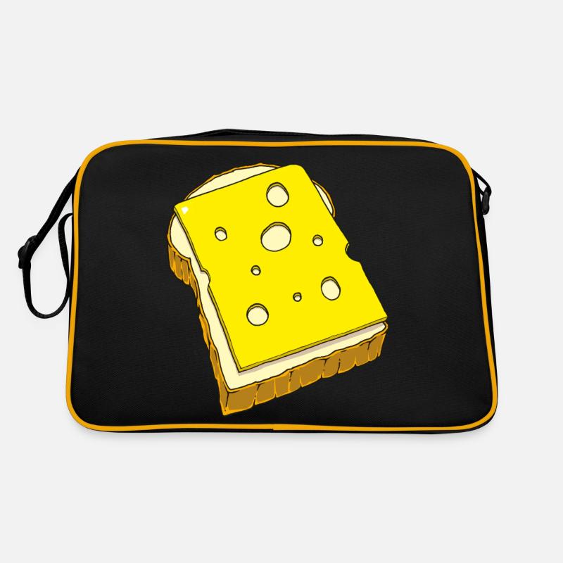 Käsebrot - Retro Tasche - Schwarz/Gold