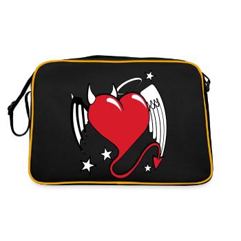 coeur diable ange - Sac Retro - noir/or - Dos