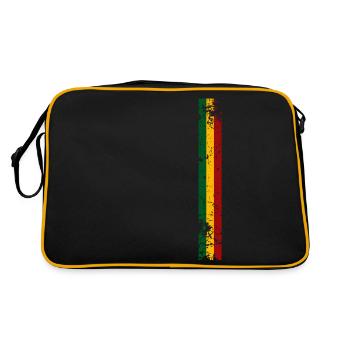Reggae streifen - Retro Tasche - Schwarz/Gold - Hinten