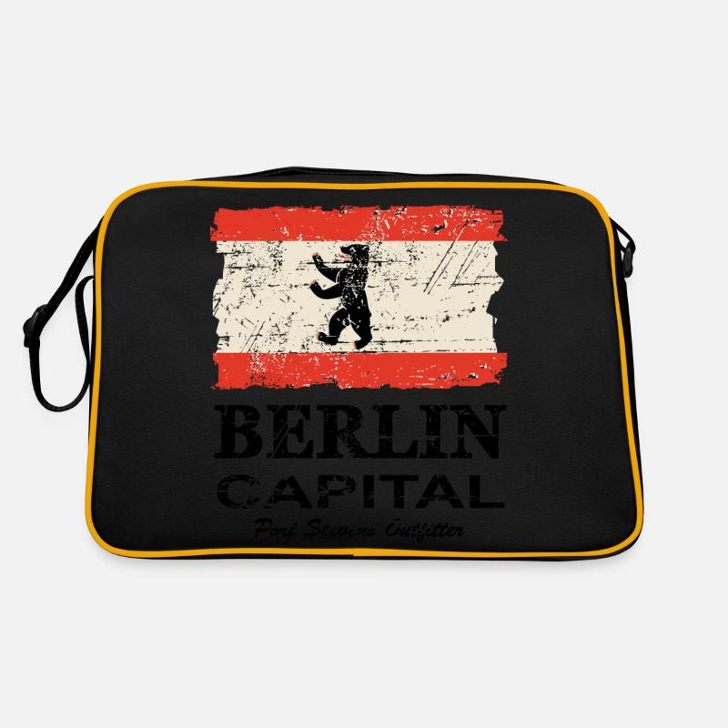 Berlin Vintage Flag - Sac Retro - noir/or