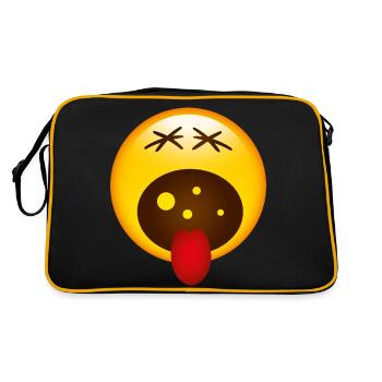 Smiley Screaming - Retro Tasche - Schwarz/Gold - Hinten