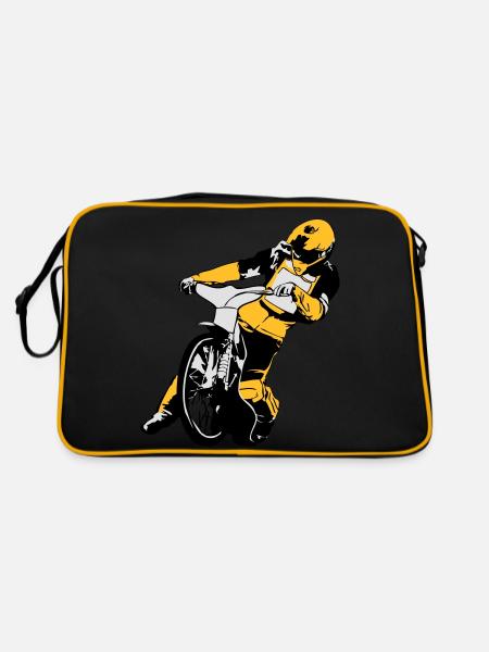 Speedway Racing - Retro Tasche - Schwarz/Gold - Hinten