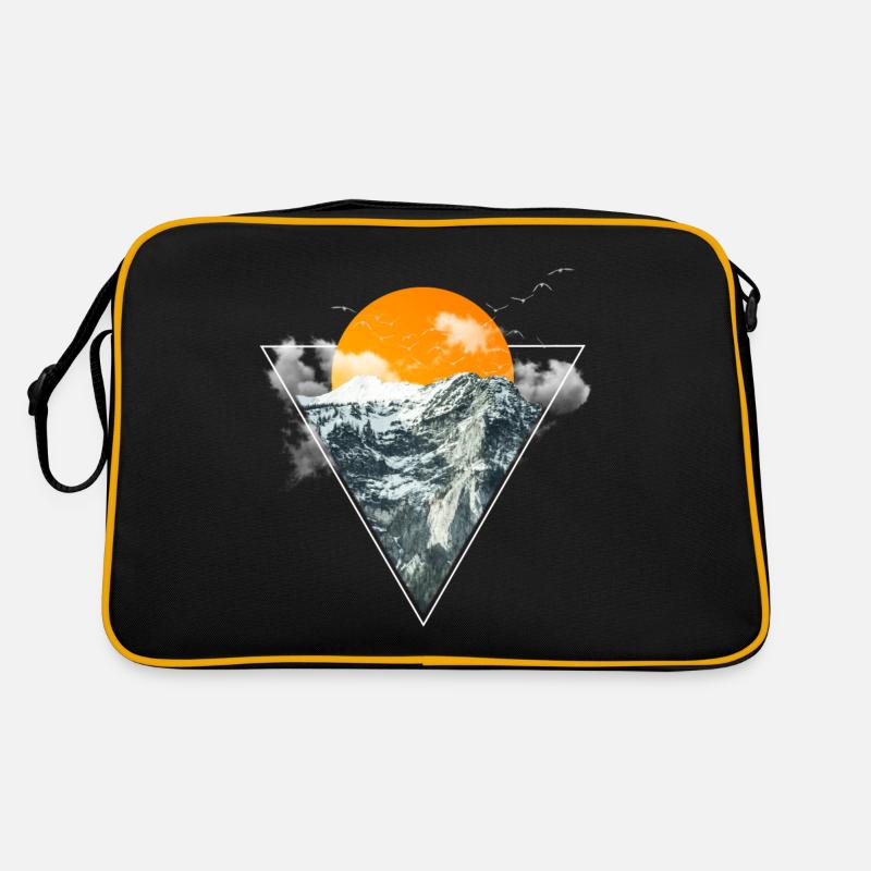 Landschaft - Retro Tasche - Schwarz/Gold
