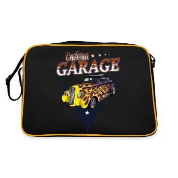 custom garage hot rod vintage American car - Retro Bag - black/gold - Back