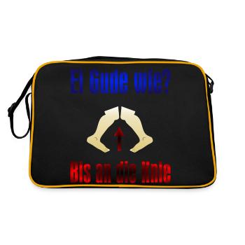 Ei Gude wie - Retro Tasche - Schwarz/Gold - Hinten