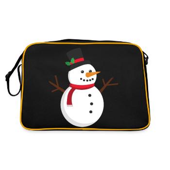 Schneemann - Retro Tasche - Schwarz/Gold - Hinten