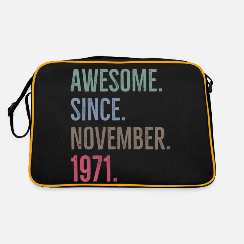 Großartig seit November 1971 - Retro Tasche - Schwarz/Gold