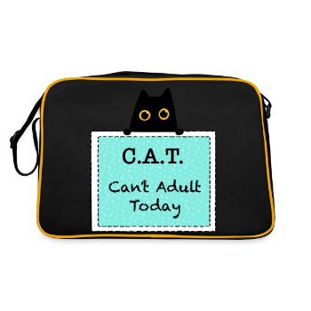 Can't Adult Today - C. A. T. - Black Cat - Retro Bag - black/gold - Back