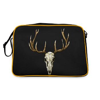 Hirschschädel - Retro Tasche - Schwarz/Gold - Hinten