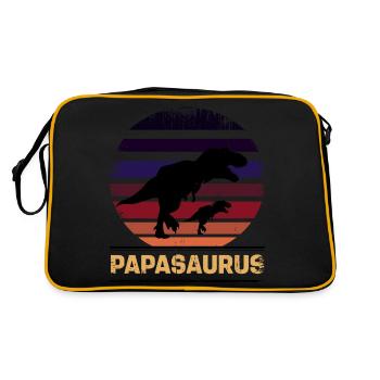 Papasaurus Père Dinosaure Familles Papa - Sac Retro - noir/or - Dos