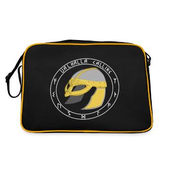 Wikingerhelm mit Runen - Retro Tasche - Schwarz/Gold - Hinten