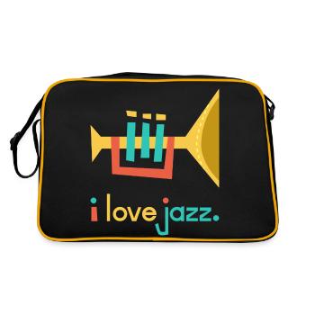 J’adore le jazz - j’aime les musiciens de trompette de jazz - Sac Retro - noir/or - Dos