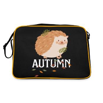 Leaf Autumn Tree Orange Fall Leaves Season - Retro Bag - black/gold - Back