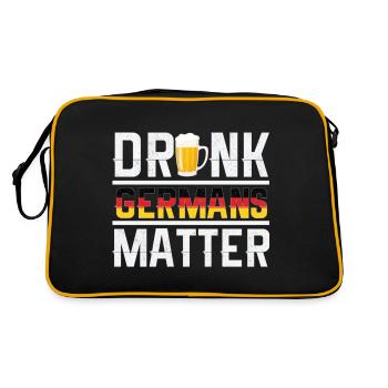 Drunk Deutsche Matter - Retro Tasche - Schwarz/Gold - Hinten