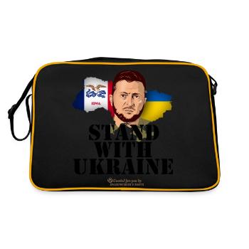 Ukraine Iowa Selenskyj - Retro Tasche - Schwarz/Gold - Hinten