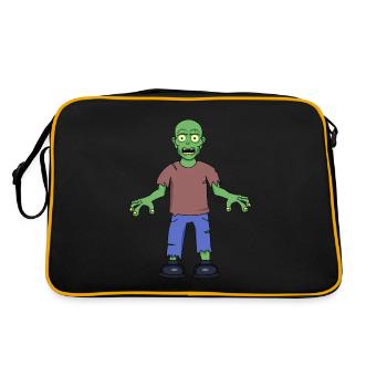 Scared Zombie - Retro Bag - black/gold - Back