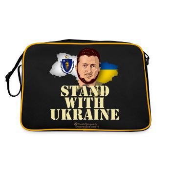 Ukraine Massachusetts Zelenskyj T-Shirt Design - Retro Bag - black/gold - Back