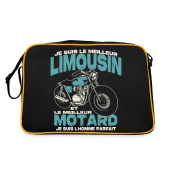 Le meilleur limousin et le meilleur motard - Sac Retro - noir/or - Dos